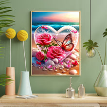 Load image into Gallery viewer, Seaside Rose Heart 40*50CM(Canvas) Full Round Drill Diamond Painting
