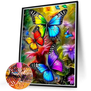 Butterfly And Flower 40*50CM(Canvas) Full Round Drill Diamond Painting