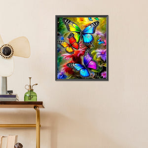 Butterfly And Flower 40*50CM(Canvas) Full Round Drill Diamond Painting