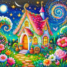 Load image into Gallery viewer, House And Flowers Under The Starry Sky 55*55CM(Canvas) Full Round Drill Diamond Painting
