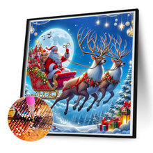 Load image into Gallery viewer, Santa Claus Riding An Elk Under The Moon 55*55CM(Canvas) Full Round Drill Diamond Painting
