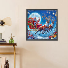 Load image into Gallery viewer, Santa Claus Riding An Elk Under The Moon 55*55CM(Canvas) Full Round Drill Diamond Painting
