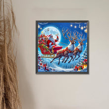 Load image into Gallery viewer, Santa Claus Riding An Elk Under The Moon 55*55CM(Canvas) Full Round Drill Diamond Painting
