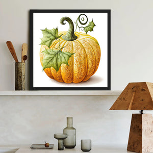 Green Leaf Pumpkin 40*40CM(Canvas) Full Round Drill Diamond Painting