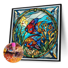 Load image into Gallery viewer, Glass Painting Pisces 30*30CM(Canvas) Full Round Drill Diamond Painting
