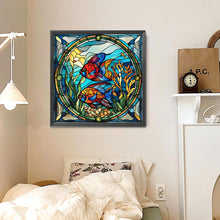 Load image into Gallery viewer, Glass Painting Pisces 30*30CM(Canvas) Full Round Drill Diamond Painting
