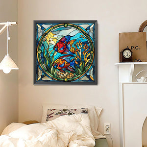 Glass Painting Pisces 30*30CM(Canvas) Full Round Drill Diamond Painting