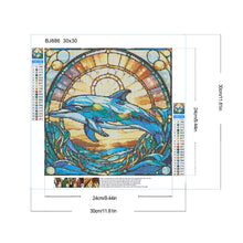 Load image into Gallery viewer, Glass Painting Dolphin 30*30CM(Canvas) Full Round Drill Diamond Painting
