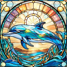 Load image into Gallery viewer, Glass Painting Dolphin 30*30CM(Canvas) Full Round Drill Diamond Painting
