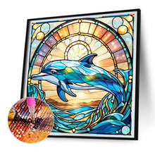 Load image into Gallery viewer, Glass Painting Dolphin 30*30CM(Canvas) Full Round Drill Diamond Painting
