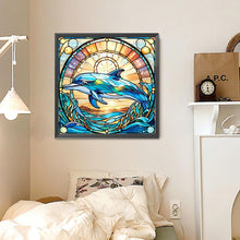 Load image into Gallery viewer, Glass Painting Dolphin 30*30CM(Canvas) Full Round Drill Diamond Painting
