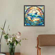 Load image into Gallery viewer, Glass Painting Dolphin 30*30CM(Canvas) Full Round Drill Diamond Painting
