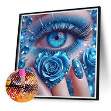 Load image into Gallery viewer, Blue Rose Eyes 40*40CM(Canvas) Full Round Drill Diamond Painting
