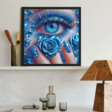 Load image into Gallery viewer, Blue Rose Eyes 40*40CM(Canvas) Full Round Drill Diamond Painting
