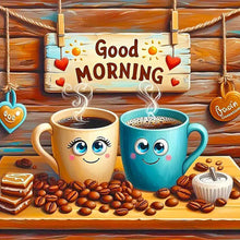 Load image into Gallery viewer, Good Morning Coffee 40*40CM(Canvas) Full Round Drill Diamond Painting
