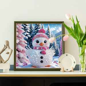 Winter Snow Scene Duck 30*30CM(Canvas) Partial Special Shaped Drill Diamond Painting