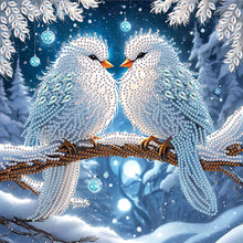 Load image into Gallery viewer, Winter Snow Scene Bird 30*30CM(Canvas) Partial Special Shaped Drill Diamond Painting
