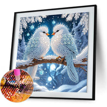 Load image into Gallery viewer, Bird On A Branch In Winter Snow Scene 30*30CM(Canvas) Partial Special Shaped Drill Diamond Painting
