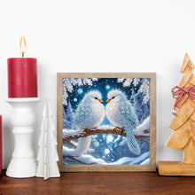 Load image into Gallery viewer, Bird On A Branch In Winter Snow Scene 30*30CM(Canvas) Partial Special Shaped Drill Diamond Painting
