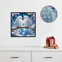 Load image into Gallery viewer, Bird On A Branch In Winter Snow Scene 30*30CM(Canvas) Partial Special Shaped Drill Diamond Painting

