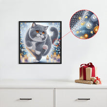 Load image into Gallery viewer, Winter Snow Scene Cat 30*30CM(Canvas) Partial Special Shaped Drill Diamond Painting
