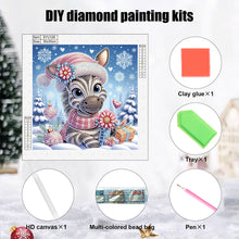 Load image into Gallery viewer, Winter Snow Scene Zebra 30*30CM(Canvas) Partial Special Shaped Drill Diamond Painting
