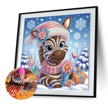 Load image into Gallery viewer, Winter Snow Scene Zebra 30*30CM(Canvas) Partial Special Shaped Drill Diamond Painting
