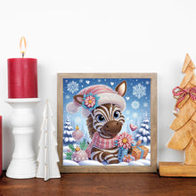 Load image into Gallery viewer, Winter Snow Scene Zebra 30*30CM(Canvas) Partial Special Shaped Drill Diamond Painting
