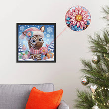 Load image into Gallery viewer, Winter Snow Scene Zebra 30*30CM(Canvas) Partial Special Shaped Drill Diamond Painting
