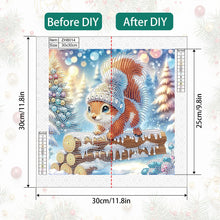 Load image into Gallery viewer, Winter Snow Squirrel 30*30CM(Canvas) Partial Special Shaped Drill Diamond Painting
