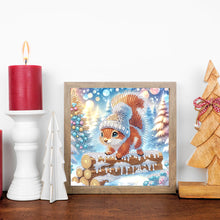 Load image into Gallery viewer, Winter Snow Squirrel 30*30CM(Canvas) Partial Special Shaped Drill Diamond Painting
