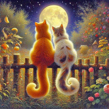 Load image into Gallery viewer, Cat Back 50*50CM(Canvas) Full Round Drill Diamond Painting
