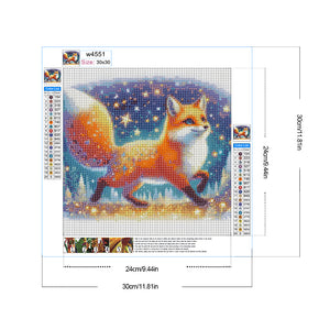 Fox 30*30CM(Canvas) Full Round Drill Diamond Painting