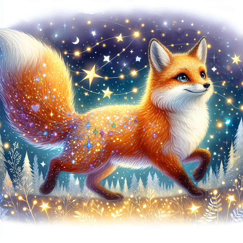 Fox 30*30CM(Canvas) Full Round Drill Diamond Painting