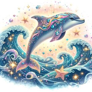 Dolphin 30*30CM(Canvas) Full Round Drill Diamond Painting