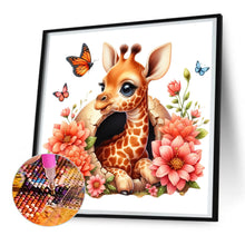 Load image into Gallery viewer, Giraffe And Flowers 30*30CM(Canvas) Full Round Drill Diamond Painting
