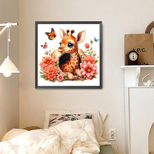 Load image into Gallery viewer, Giraffe And Flowers 30*30CM(Canvas) Full Round Drill Diamond Painting
