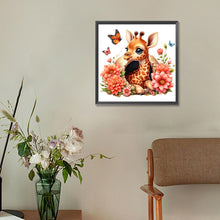 Load image into Gallery viewer, Giraffe And Flowers 30*30CM(Canvas) Full Round Drill Diamond Painting
