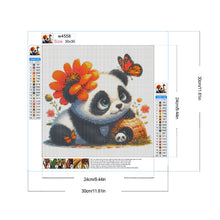 Load image into Gallery viewer, Panda And Flowers 30*30CM(Canvas) Full Round Drill Diamond Painting
