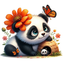 Load image into Gallery viewer, Panda And Flowers 30*30CM(Canvas) Full Round Drill Diamond Painting
