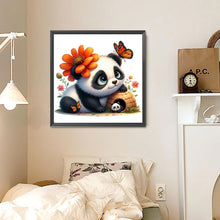 Load image into Gallery viewer, Panda And Flowers 30*30CM(Canvas) Full Round Drill Diamond Painting
