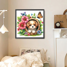 Load image into Gallery viewer, Dogs And Flowers 30*30CM(Canvas) Full Round Drill Diamond Painting
