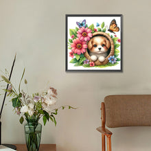 Load image into Gallery viewer, Dogs And Flowers 30*30CM(Canvas) Full Round Drill Diamond Painting
