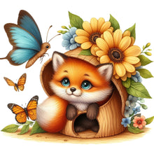 Load image into Gallery viewer, Fox And Flowers 30*30CM(Canvas) Full Round Drill Diamond Painting
