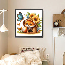 Load image into Gallery viewer, Fox And Flowers 30*30CM(Canvas) Full Round Drill Diamond Painting
