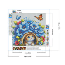 Load image into Gallery viewer, Cat And Flowers 30*30CM(Canvas) Full Round Drill Diamond Painting
