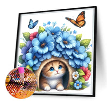 Load image into Gallery viewer, Cat And Flowers 30*30CM(Canvas) Full Round Drill Diamond Painting
