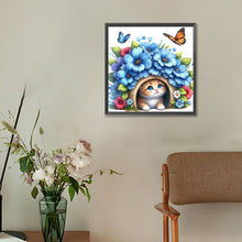 Load image into Gallery viewer, Cat And Flowers 30*30CM(Canvas) Full Round Drill Diamond Painting
