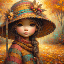 Load image into Gallery viewer, Little Girl With Falling Autumn Leaves 40*40CM(Picture) Full Square Drill Diamond Painting
