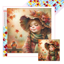 Load image into Gallery viewer, Little Girl With Falling Autumn Leaves 40*40CM(Picture) Full Square Drill Diamond Painting
